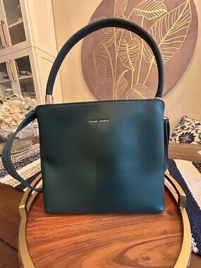 David Jones Forest Green Structured Shoulder Bag with Top Handle